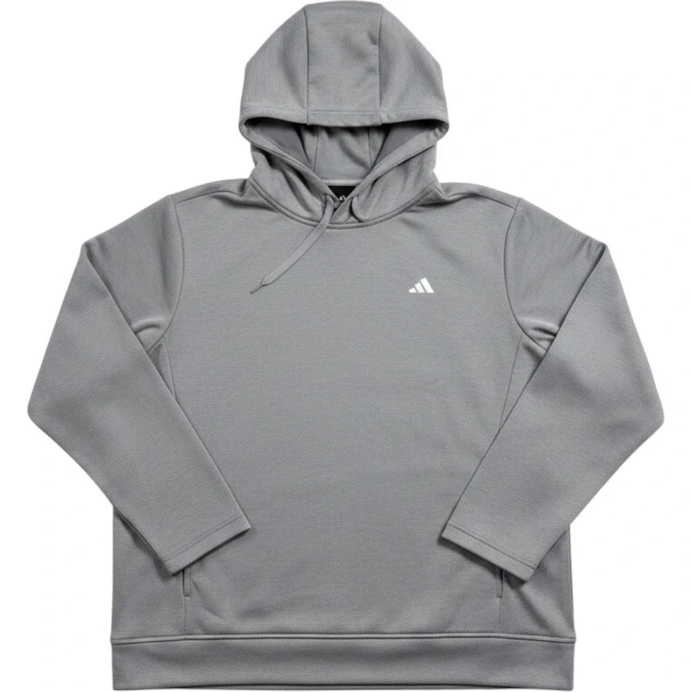 Adidas Mens Elevated PO Hood Grey Sweatshirt 2XL New